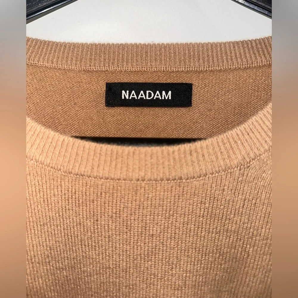 NAADAM 100% Cashmere Sweater XXL Beige Soft Luxury Minimalist Cozy Knit Pullover - Picture 2 of 5